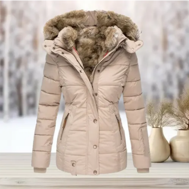 Uzuri | Winter Warm Snow Button Down Parka Jacket For Women