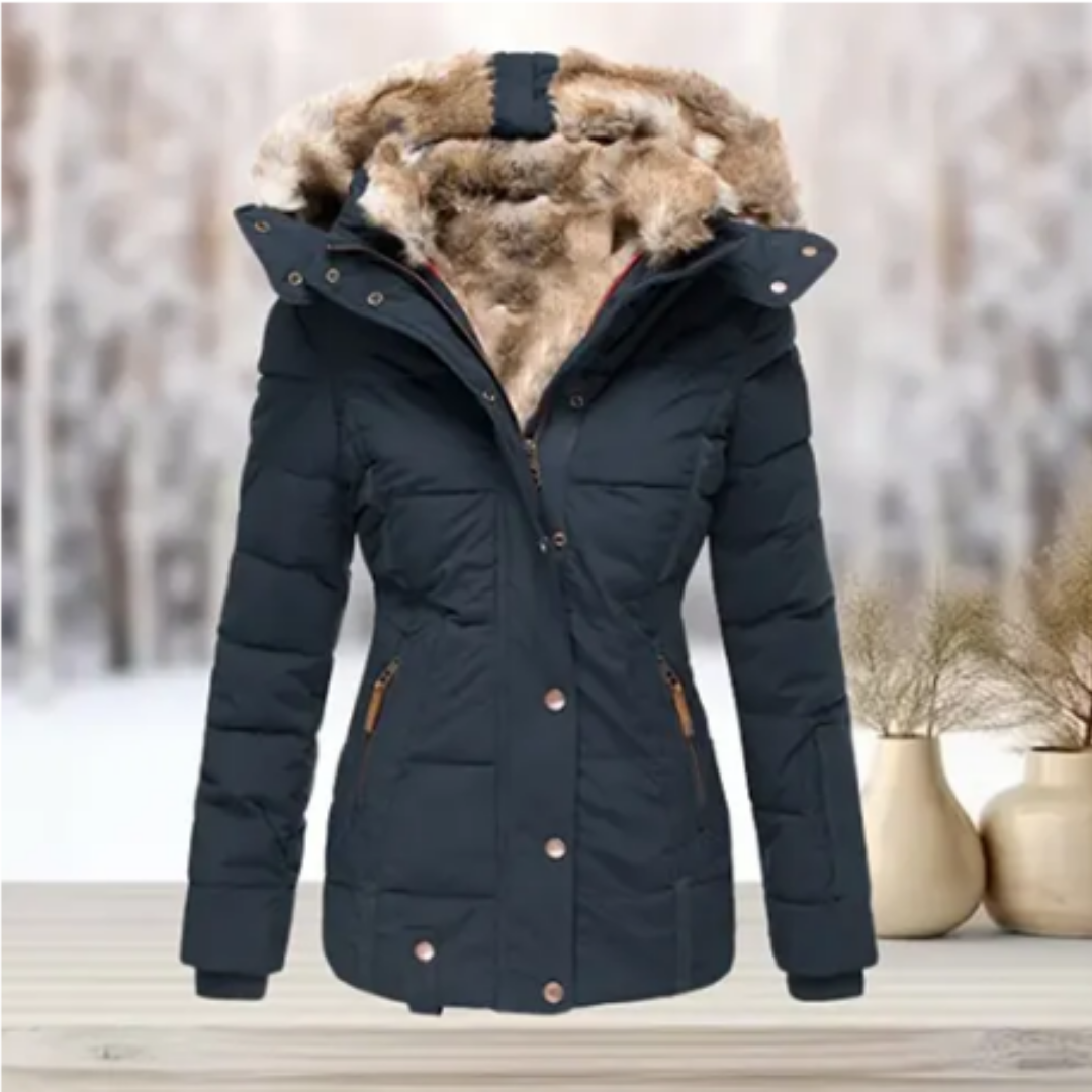 Uzuri | Winter Warm Snow Button Down Parka Jacket For Women