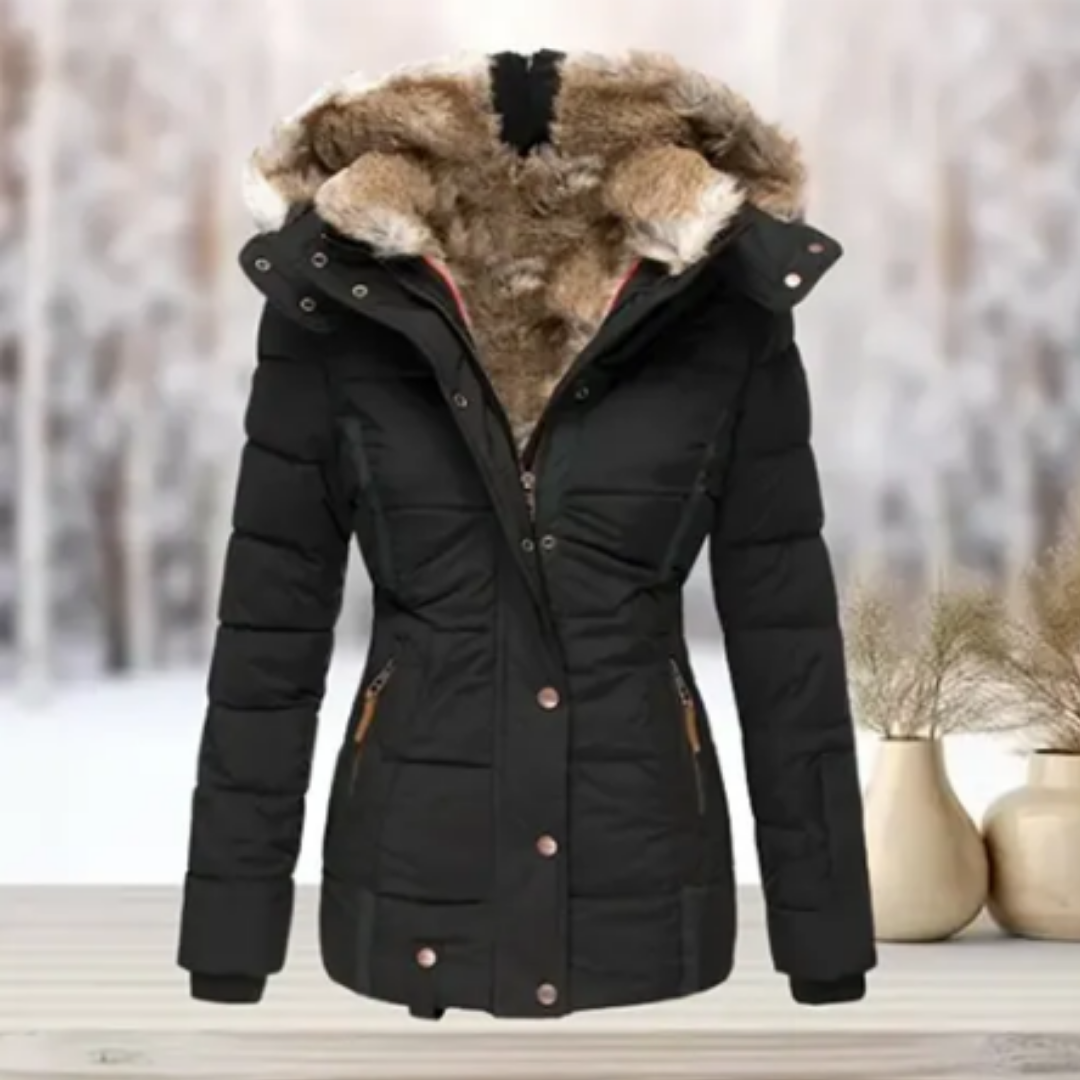 Uzuri | Winter Warm Snow Button Down Parka Jacket For Women