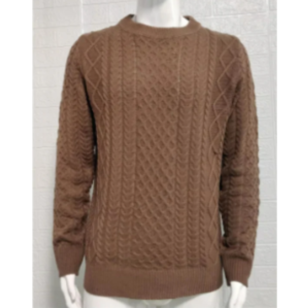 Rolley | Warm Winter Cable Knit Round Neck Sweater For Men