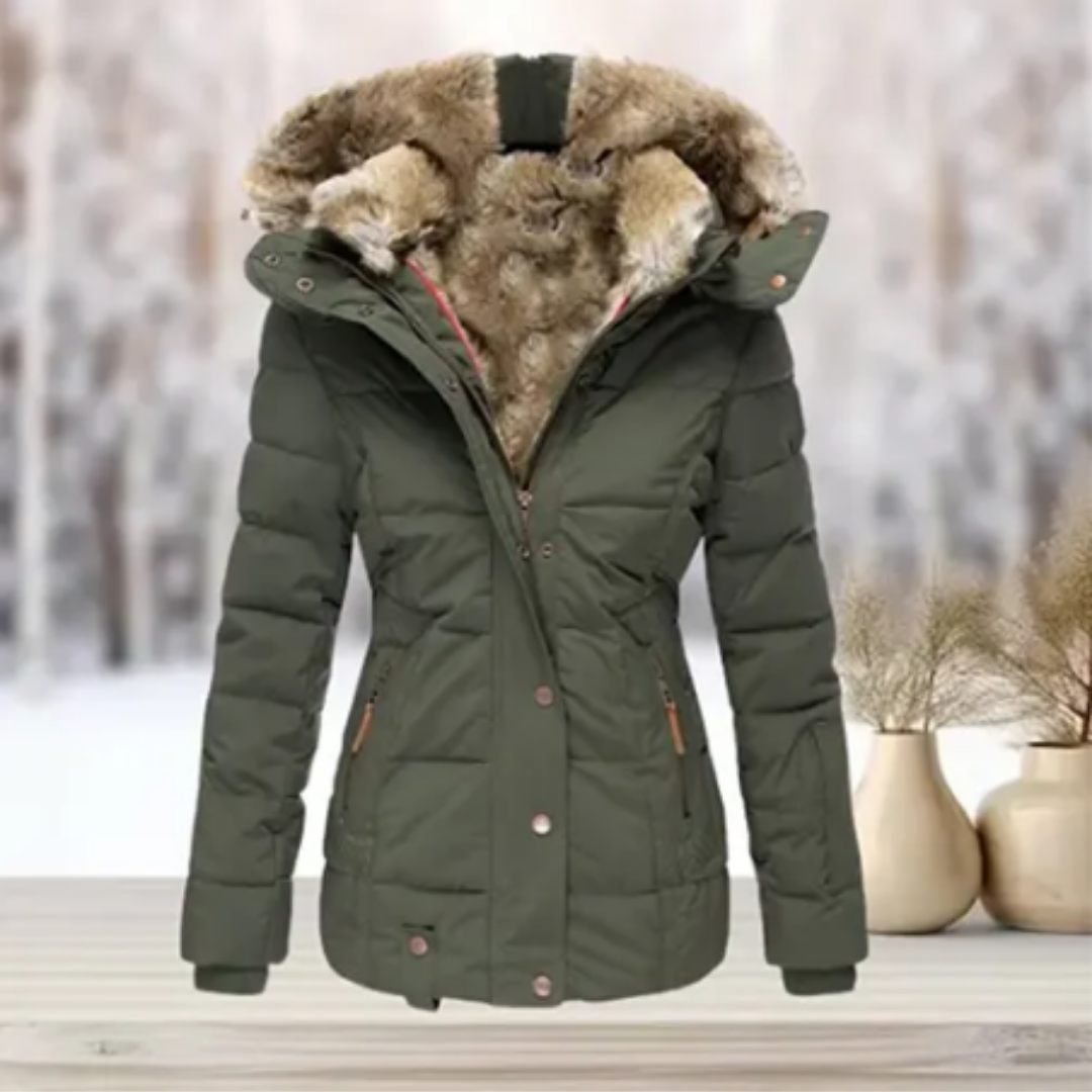 Uzuri | Winter Warm Snow Button Down Parka Jacket For Women