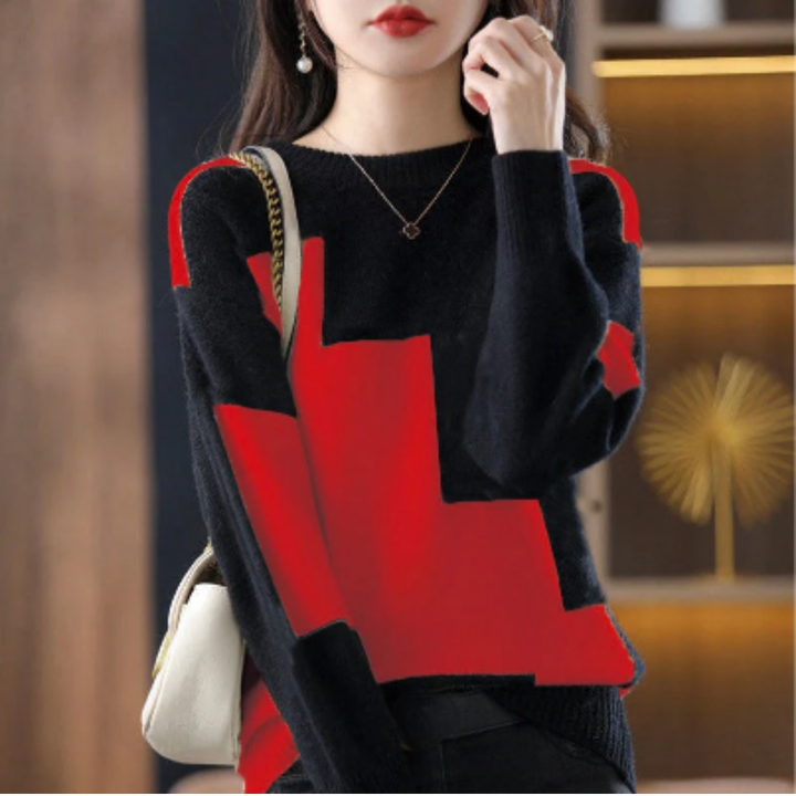 Yubaba | Casual Warm Abstract  Round Neck Sweater For Women