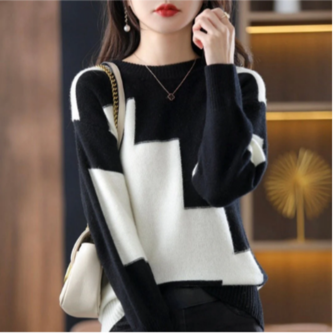 Yubaba | Casual Warm Abstract  Round Neck Sweater For Women