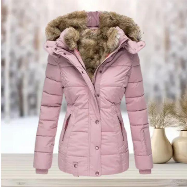 Uzuri | Winter Warm Snow Button Down Parka Jacket For Women