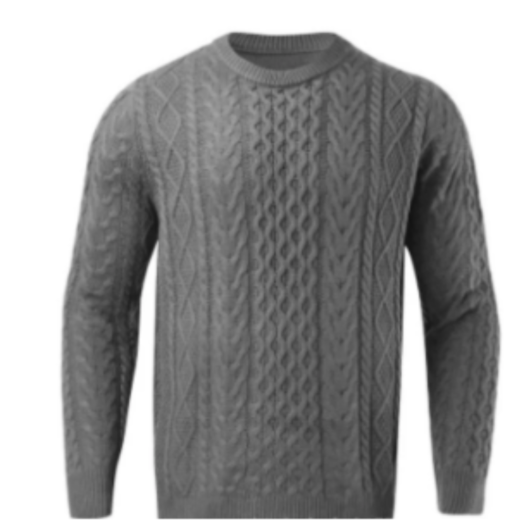 Rolley | Warm Winter Cable Knit Round Neck Sweater For Men