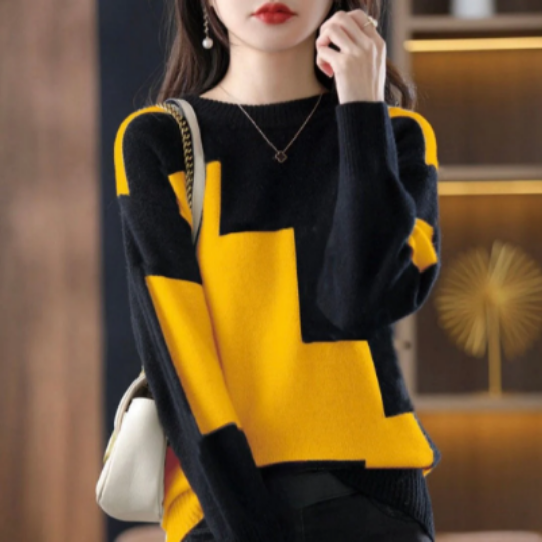 Yubaba | Casual Warm Abstract  Round Neck Sweater For Women