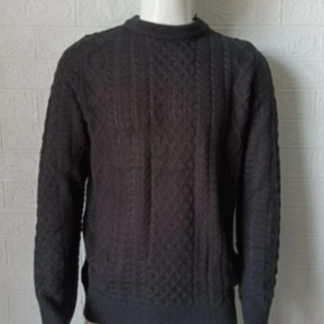 Rolley | Warm Winter Cable Knit Round Neck Sweater For Men