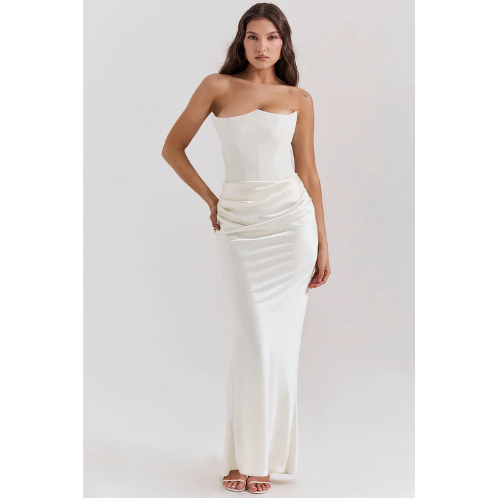 Emerlinda | Elegant Tube Corset Slit Maxi Dress For Women