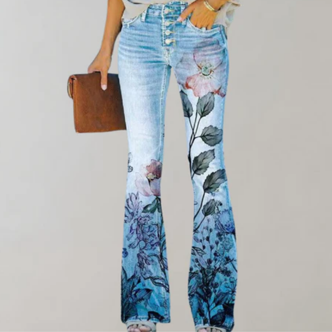 Meredith | Summer Floral Flare Pants For Women