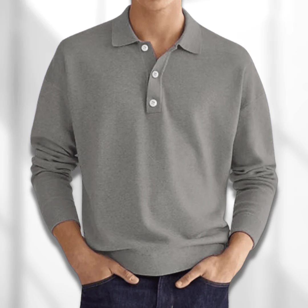 Luke | Stylish Long Sleeve Polo For Men