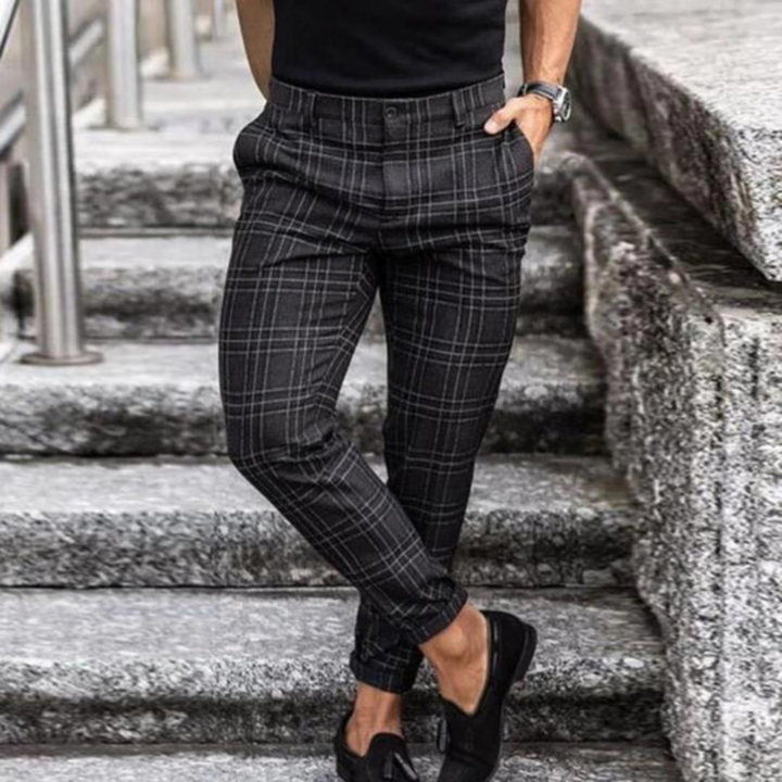 Luka | Casual Plaid Chino Pants For Men