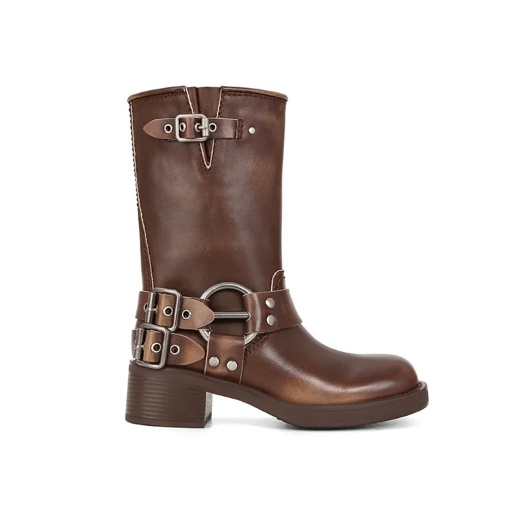 Carline | Stylish Mid Calf Waterproof Cowboy Boots For Women