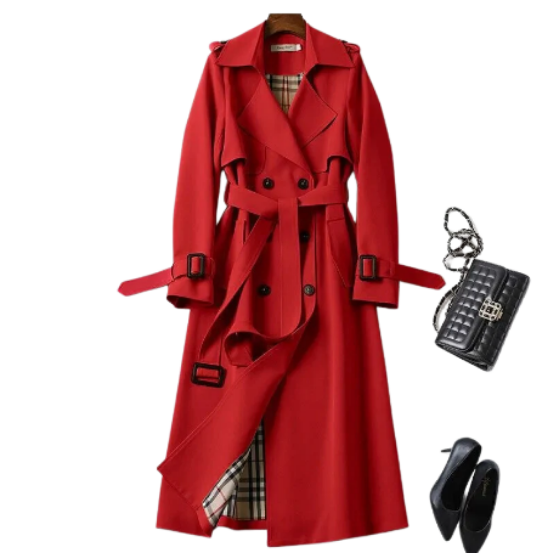 Tauria | Elegant Winter Double Breasted Trench Coat For Women