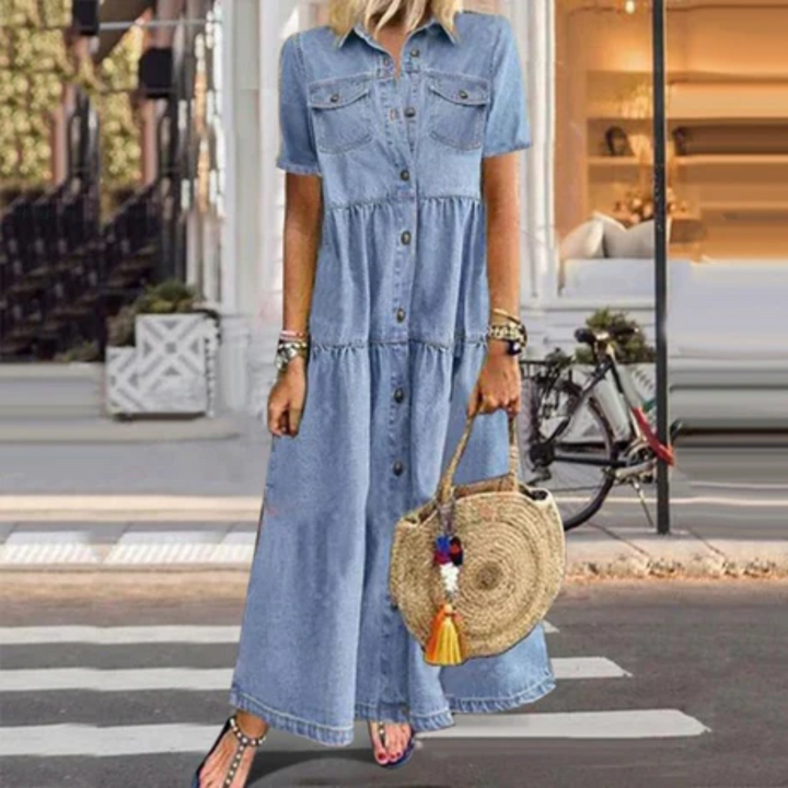 Cleo | Summer Button Down Maxi Dress For Women