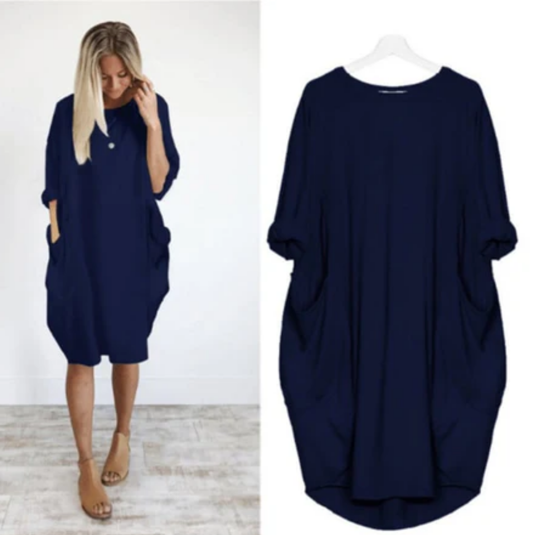 Nova | Summer Oversized Mid Sleeve Midi Dress For Women