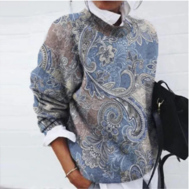 Xinyi | Stylish Floral Round Neck Sweater For Women