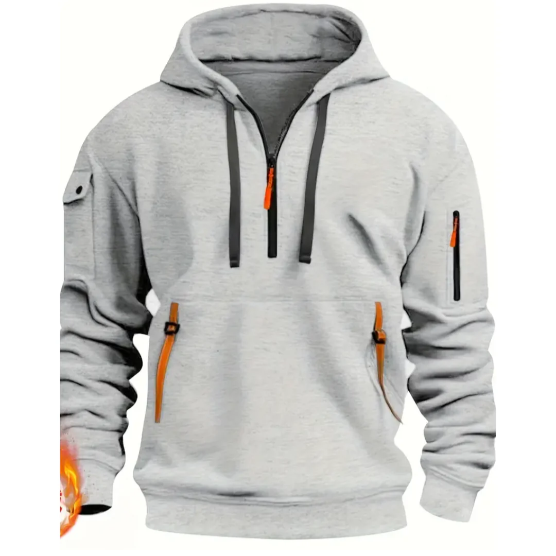 Giancarlo | Tactical Warm Half Drawstring Hoodie For Men