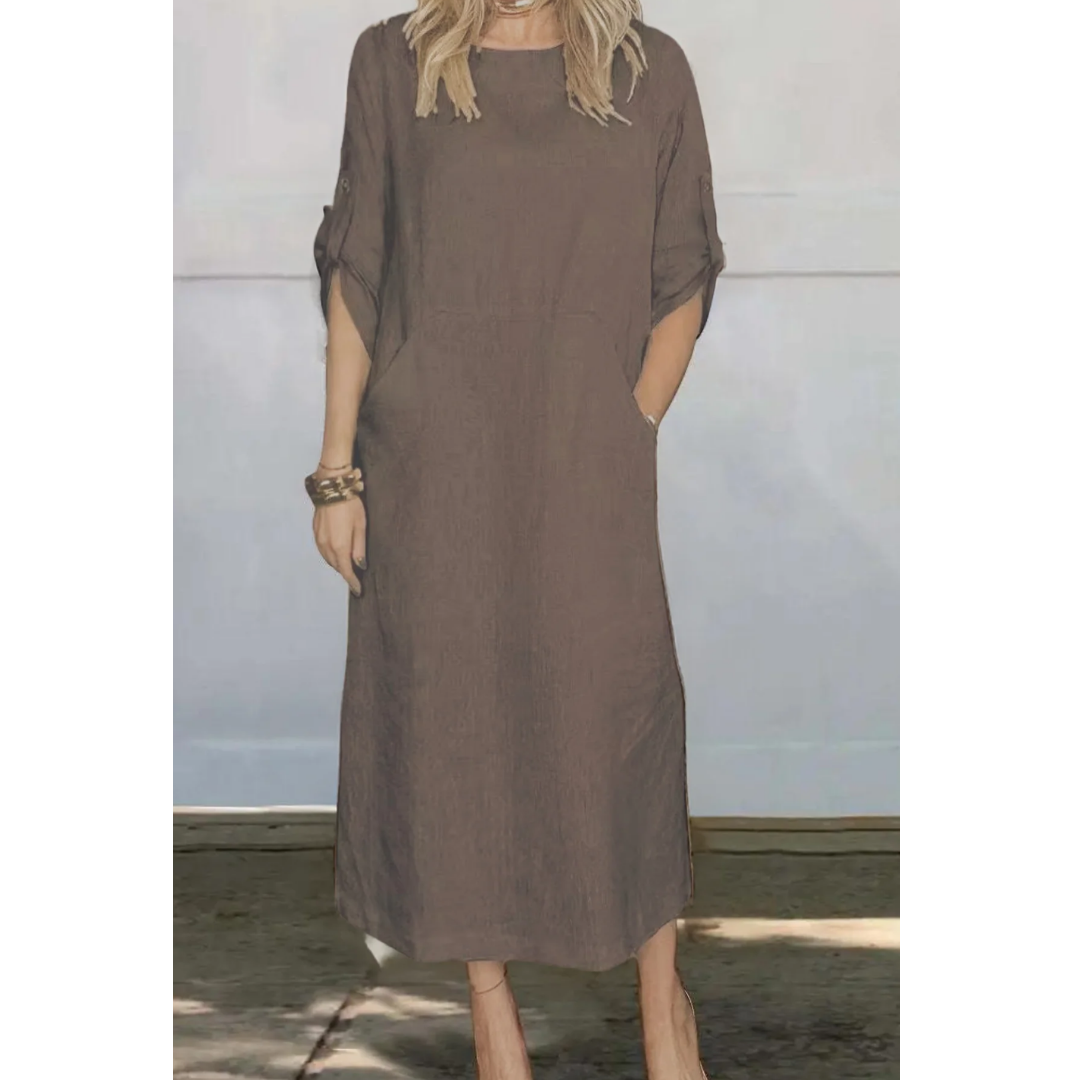 Wren | Comfortable Summer Mid Sleeve Midi Dress For Women