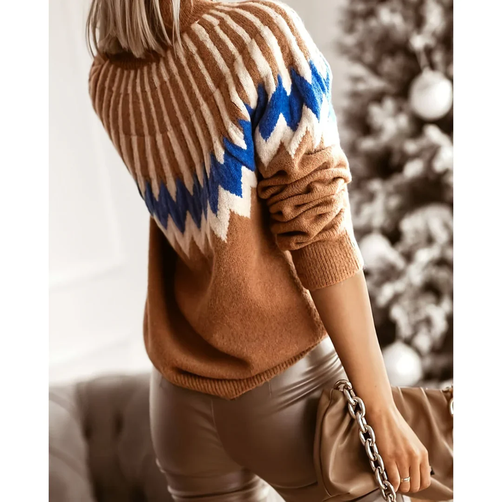 Edelmira | Warm Textured Turtle Neck Sweater For Women