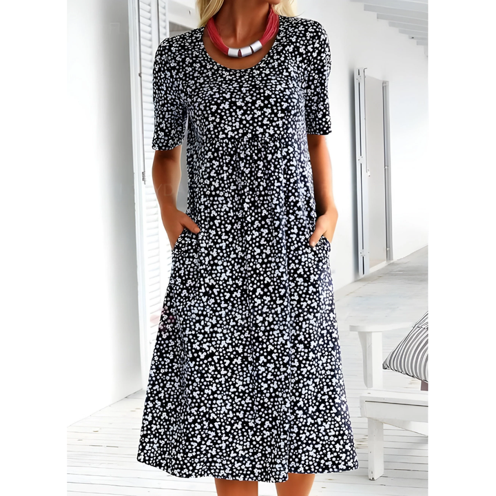 Aurielle | Casual Summer Polka Dot Midi Dress For Women