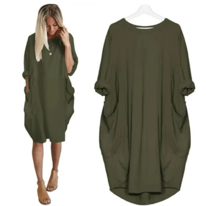 Nova | Summer Oversized Mid Sleeve Midi Dress For Women