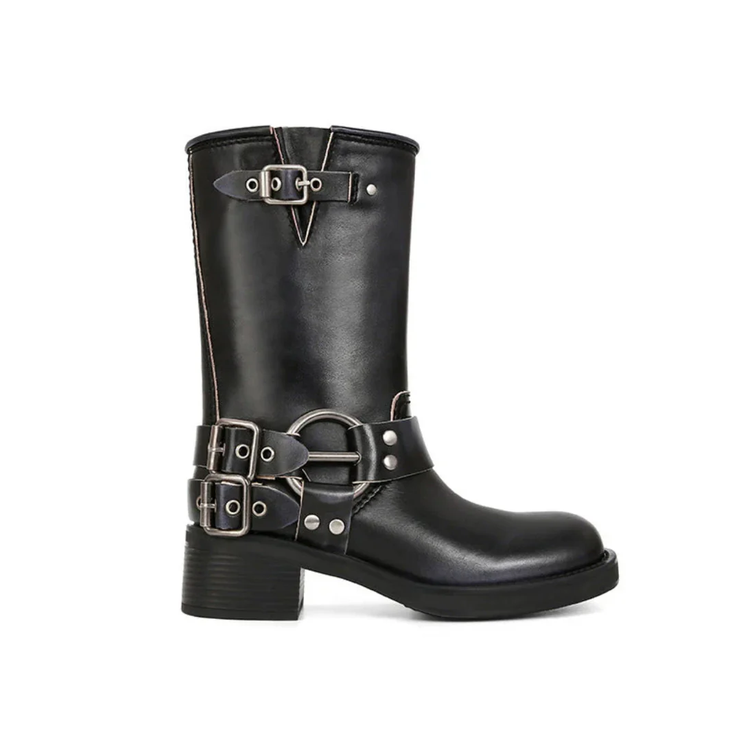 Carline | Stylish Mid Calf Waterproof Cowboy Boots For Women