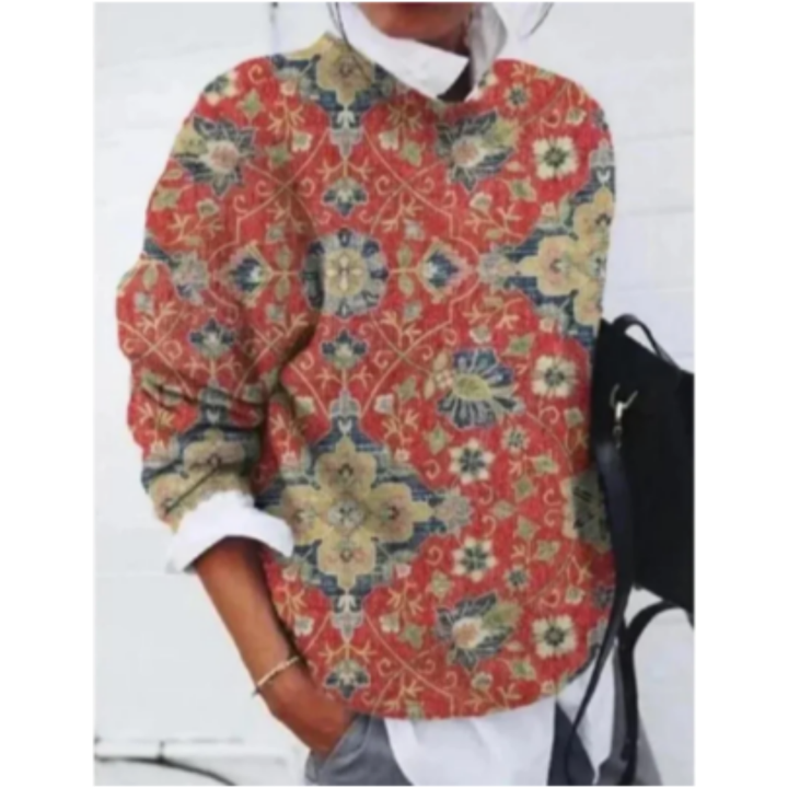 Xinyi | Stylish Floral Round Neck Sweater For Women