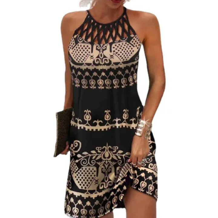 Mika | Summer Printed Halter Mini Dress For Women