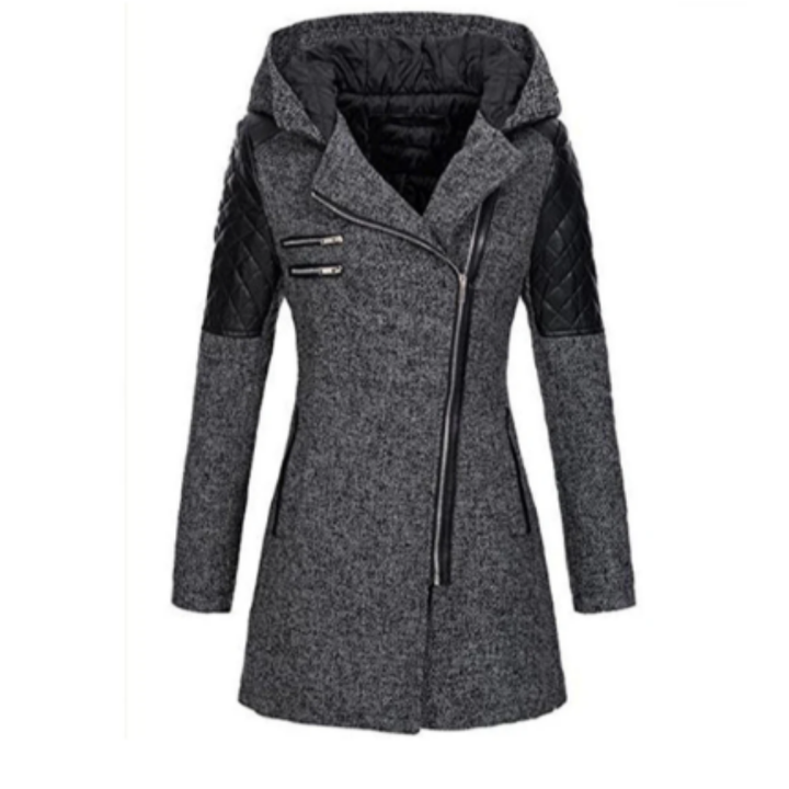 Yolihuali | Warm Stylish Asymmetrical Zip Up Coat For Women