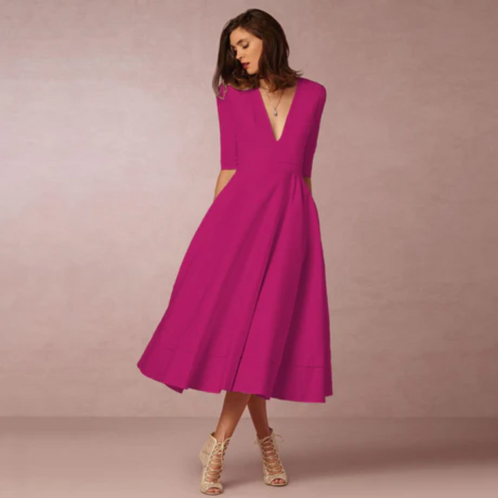 Daleyzal | Formal V Neck Midi Dress For Women