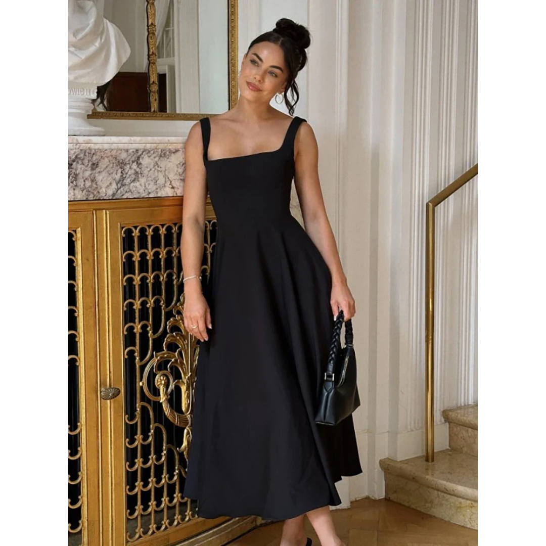 Exa | Elegant Cocktail Fit And Flare Midi Dress For Women