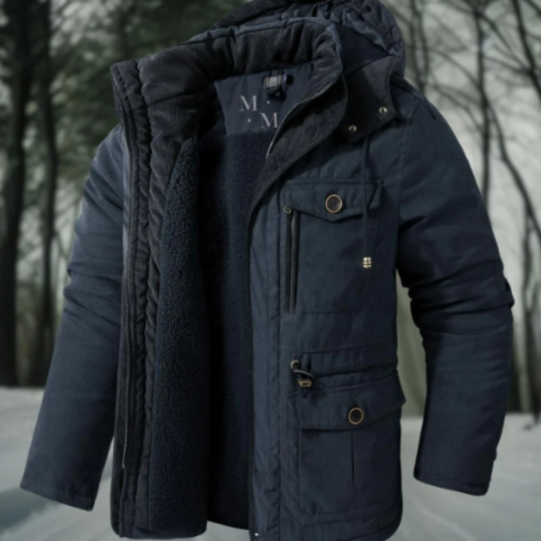 Preemo | Winter Warm Thick Zip Up Jacket With Hood For Men