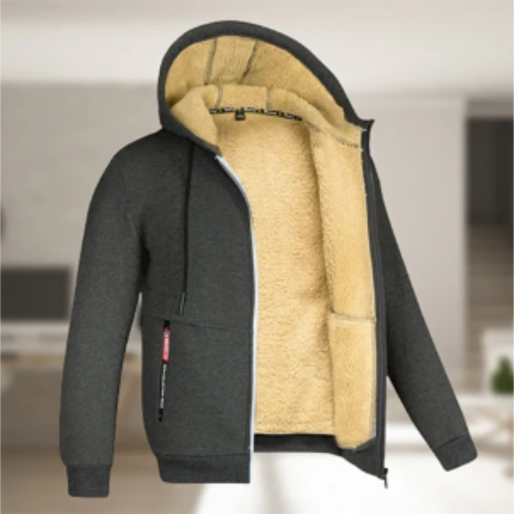 Renzo | Winter Warm Zip Up Hooded Jacket For Men