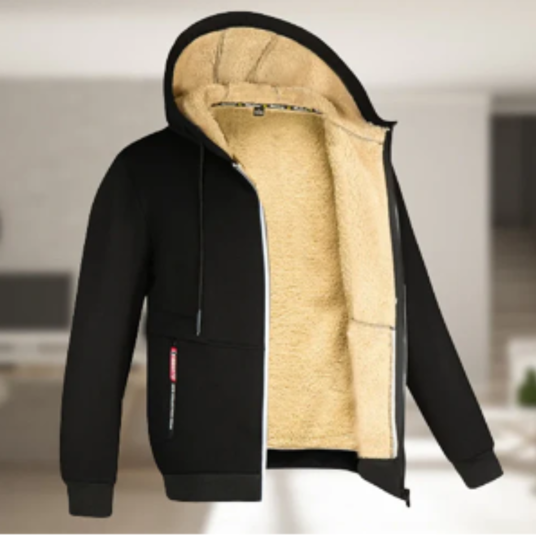 Renzo | Winter Warm Zip Up Hooded Jacket For Men