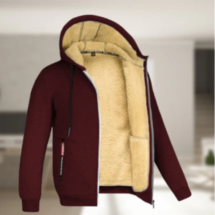 Renzo | Winter Warm Zip Up Hooded Jacket For Men