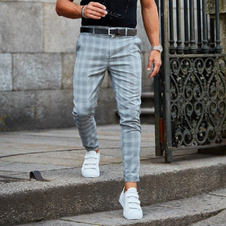 Luka | Casual Plaid Chino Pants For Men