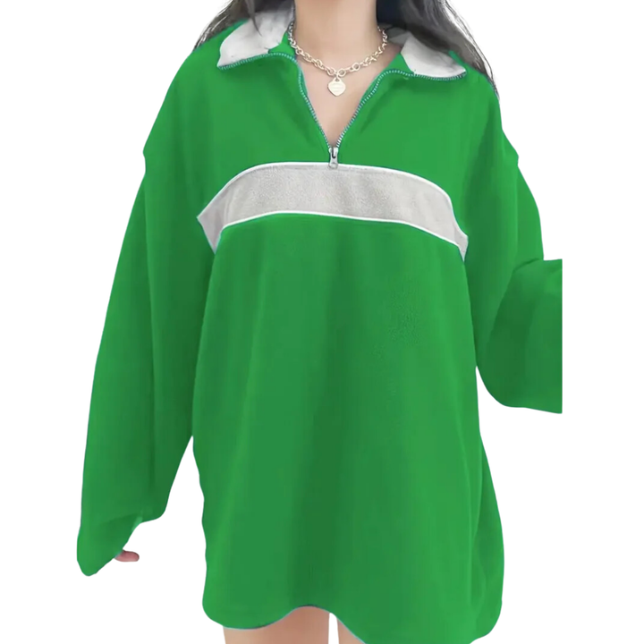 Gina | Warm Oversized Half Zip Sweater For Women