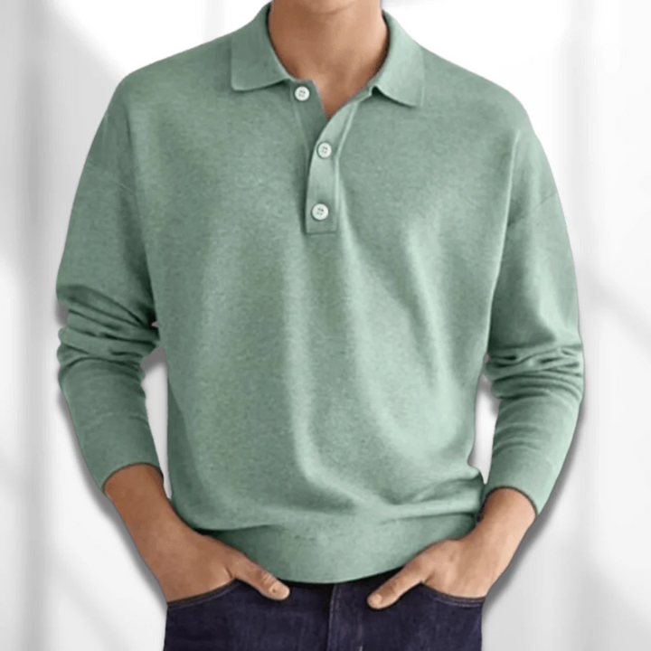 Luke | Stylish Long Sleeve Polo For Men