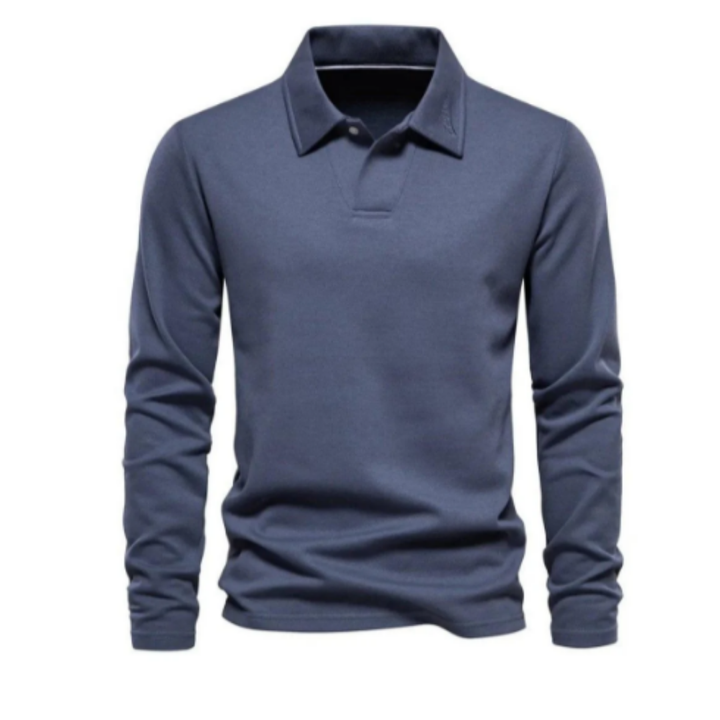 Wyld | Casual Half Button Long Sleeve Polo For Men