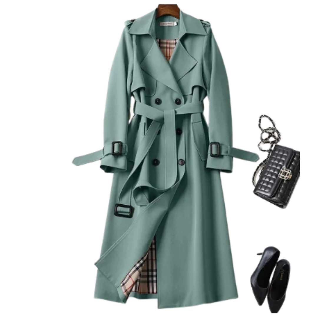 Tauria | Elegant Winter Double Breasted Trench Coat For Women