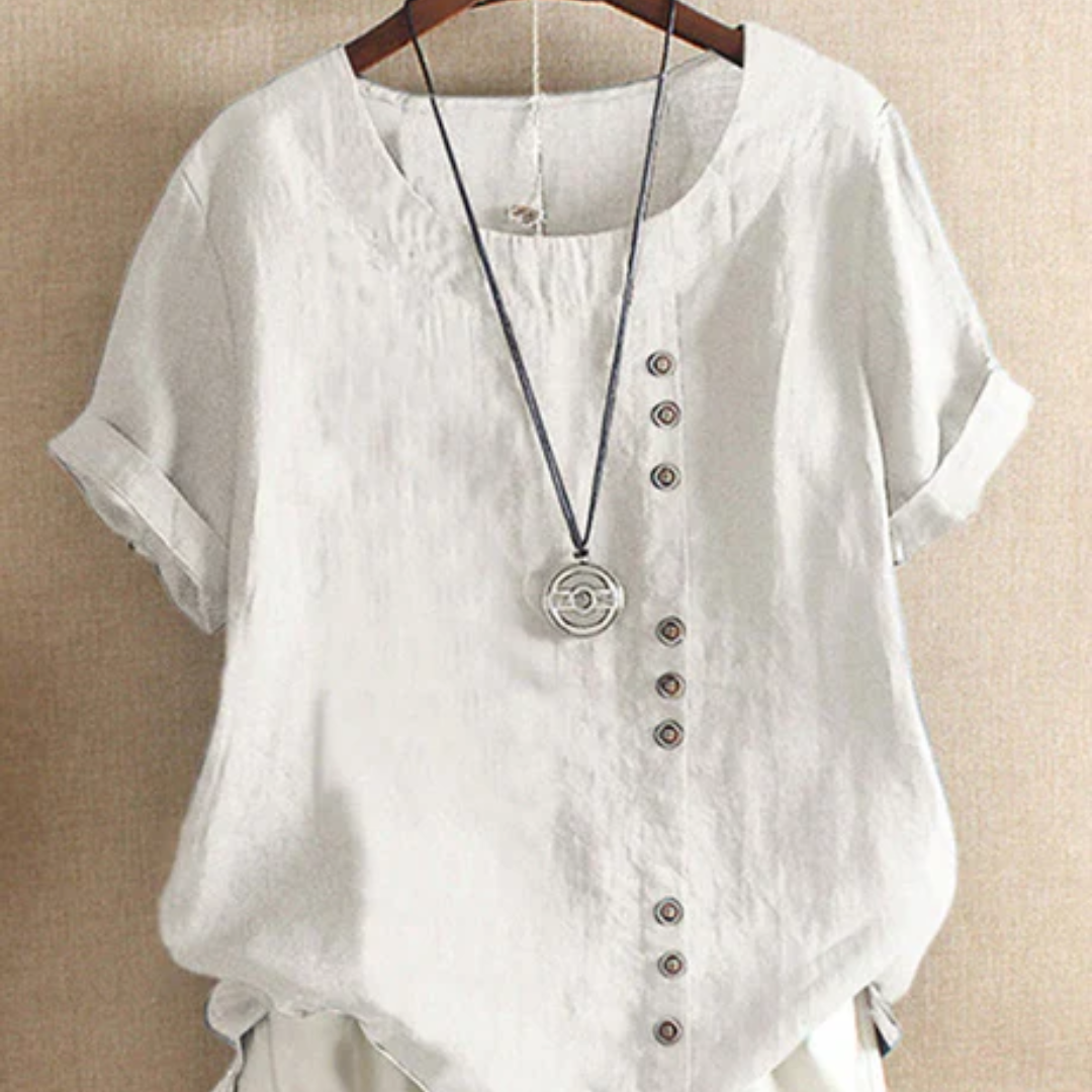 Cane | Round Neck Summer Blouse For Women