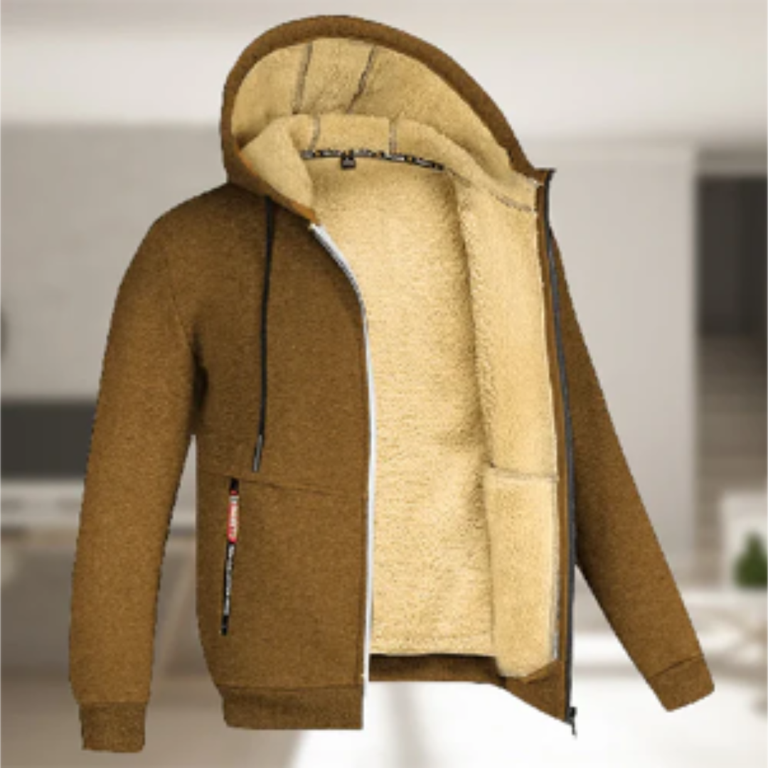 Renzo | Winter Warm Zip Up Hooded Jacket For Men