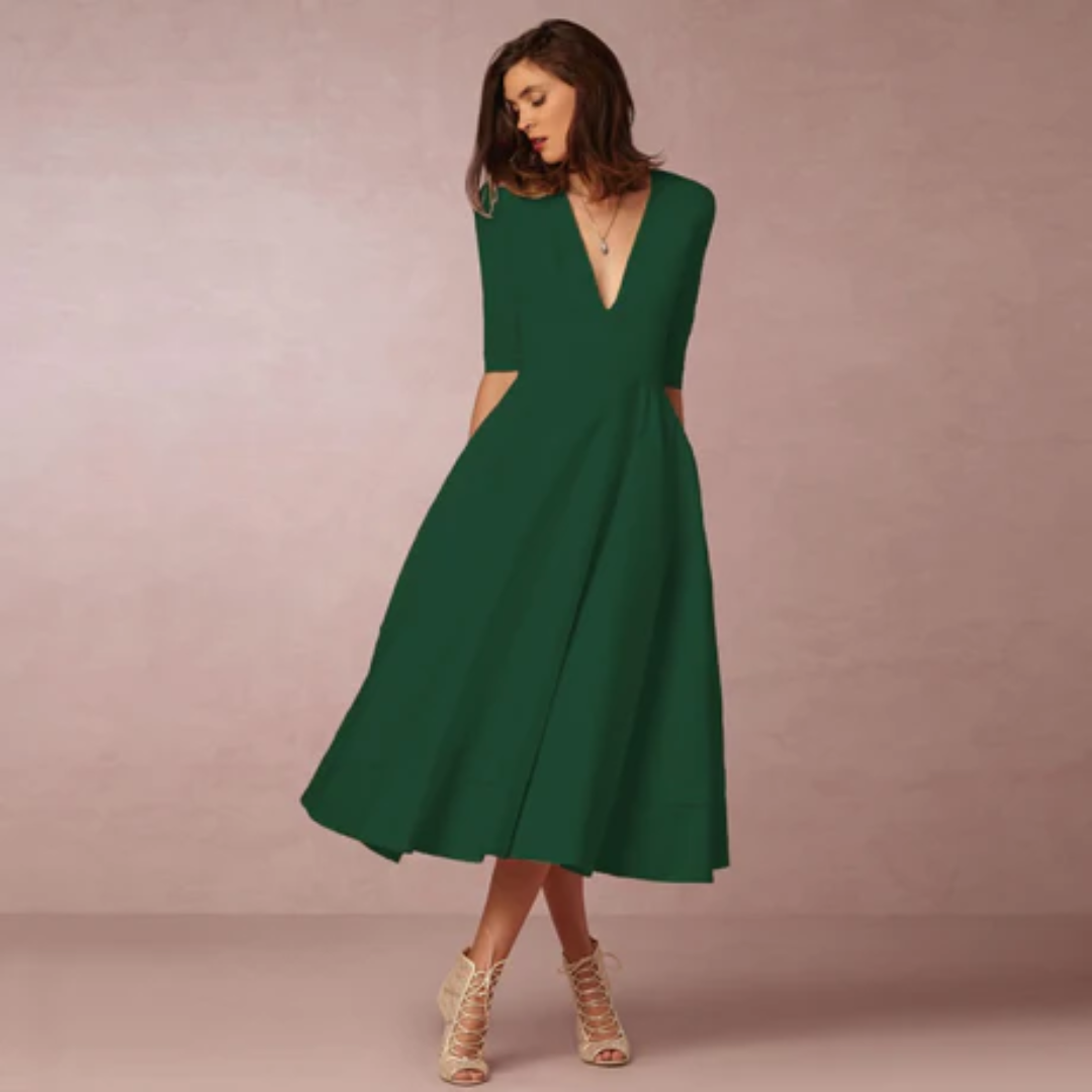 Daleyzal | Formal V Neck Midi Dress For Women