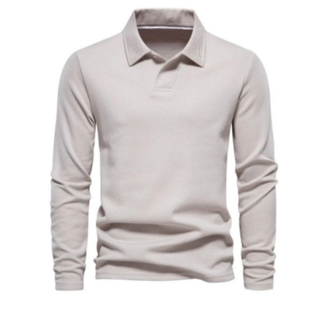 Wyld | Casual Half Button Long Sleeve Polo For Men