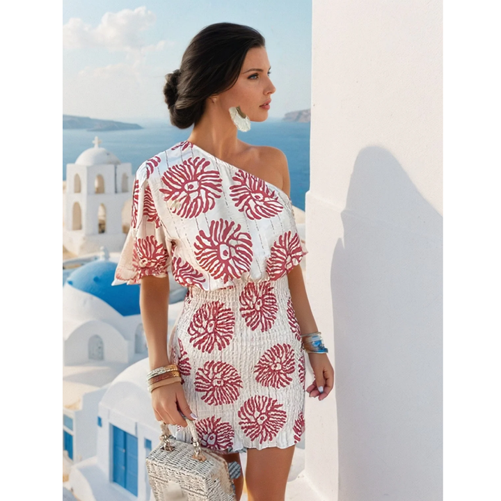 Yasmin | Summer Boho One Shoulder Mini Dress For Women