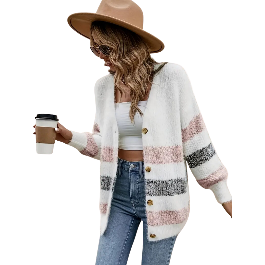 Kazen | Comfortable Warm Striped Cardigan For Women