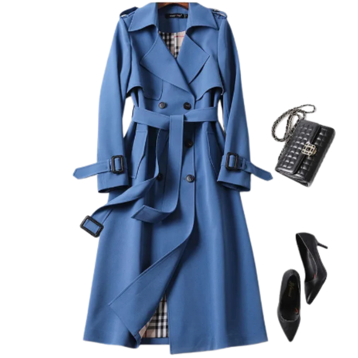 Tauria | Elegant Winter Double Breasted Trench Coat For Women