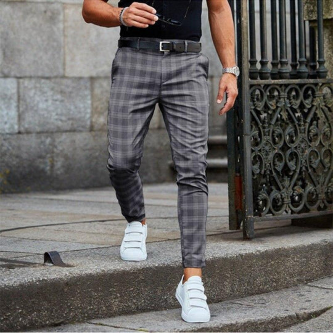 Luka | Casual Plaid Chino Pants For Men