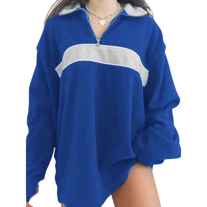 Gina | Warm Oversized Half Zip Sweater For Women