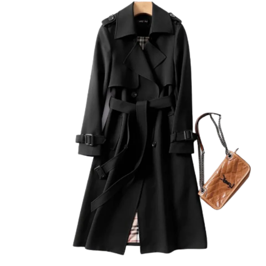 Tauria | Elegant Winter Double Breasted Trench Coat For Women